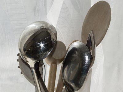 Light on Kitchen Utensils by P O'Connor
